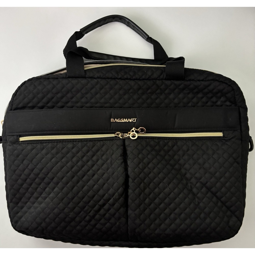 Bagsmart Black Quilted Laptop Bag